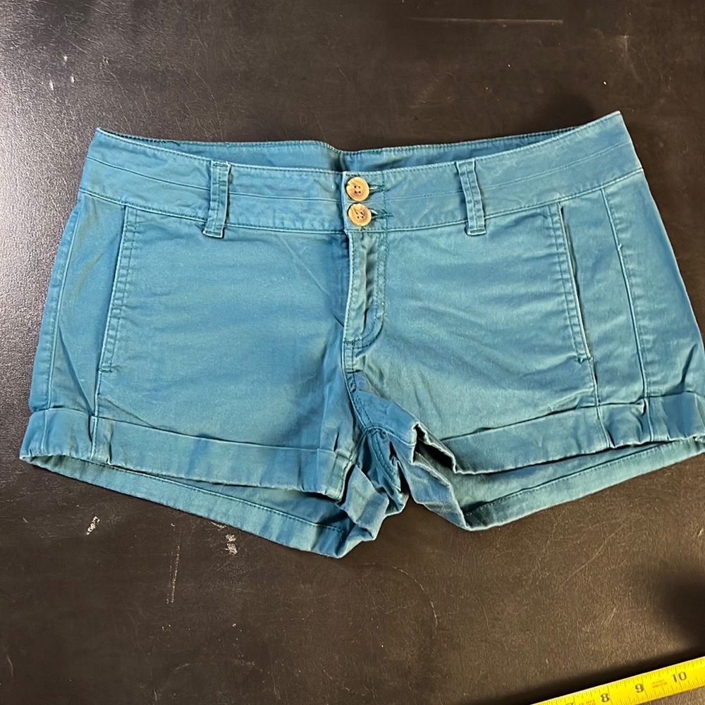 Express Aqua-Colored Cotton Summer Shorts